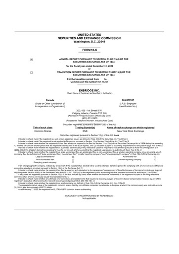 Thumbnail Enbridge 10-K Annual Report 2024