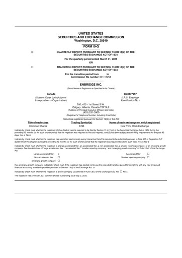 Thumbnail Enbridge 10-Q Quarterly Report FY2025 