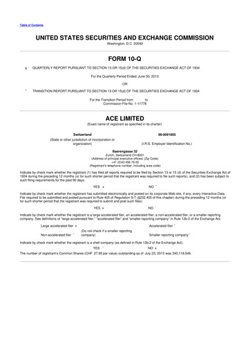 Vorschaubild Chubb 10-Q Quartalsbericht 2013 