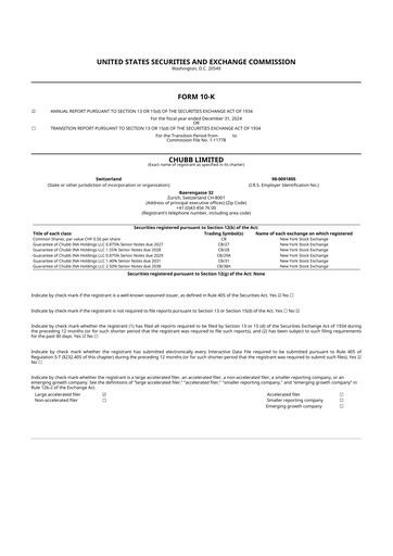 Thumbnail Chubb 10-K Annual Report 2024