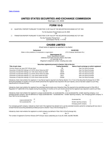 Thumbnail Chubb 10-Q Quarterly Report FY2026 