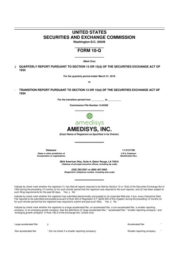 Thumbnail Amedisys 10-Q Quarterly Report FY2018 
