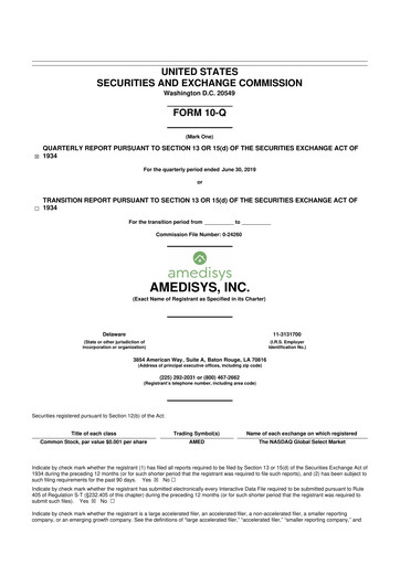 Thumbnail Amedisys 10-Q Quarterly Report FY2019 