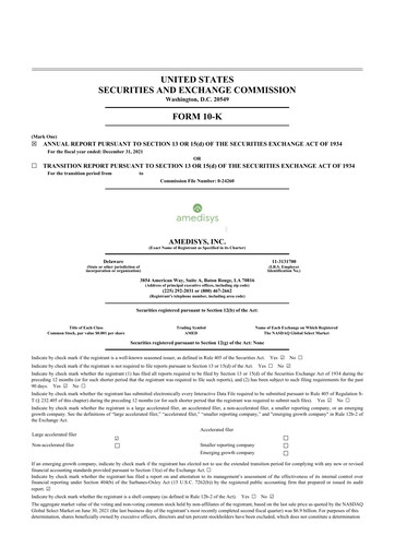 Thumbnail Amedisys 10-K Annual Report 2021