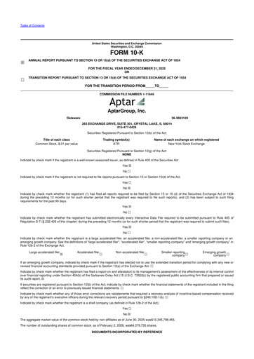 Thumbnail AptarGroup 10-K Annual Report 2025