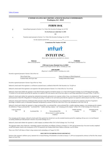 Thumbnail Intuit 10-K Annual Report 2018