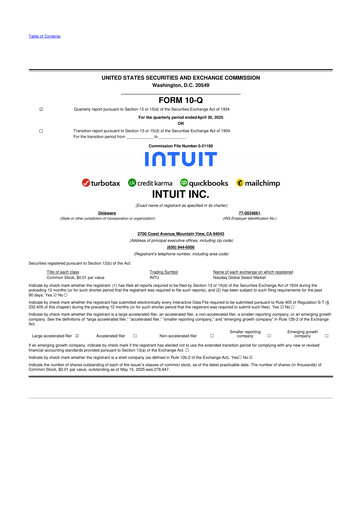 Miniature Intuit 10-Q Rapport trimestriel 2025 