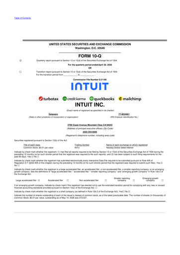 Thumbnail Intuit 10-Q Quarterly Report FY2026 