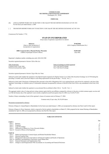 Thumbnail Snap-on 10-K Annual Report 