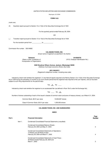 Thumbnail Cal-Maine Foods 10-Q Quarterly Report FY 