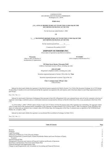 Thumbnail Johnson Outdoors
 10-K Annual Report 