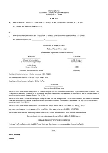 Thumbnail NRC Health
 10-K Annual Report 