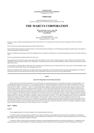 Thumbnail Marcus Corporation
 10-K Annual Report 