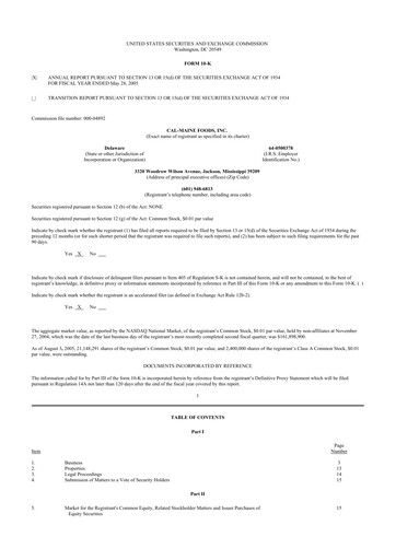 Thumbnail Cal-Maine Foods 10-K Annual Report 