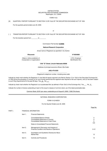 Thumbnail NRC Health
 10-Q Quarterly Report FY 