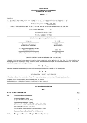 Thumbnail Marcus Corporation
 10-Q Quarterly Report FY 