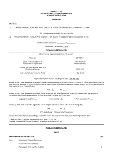 Thumbnail Marcus Corporation
 10-Q Quarterly Report FY 