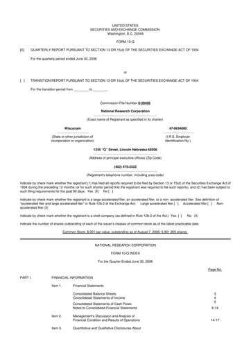 Thumbnail NRC Health
 10-Q Quarterly Report FY 