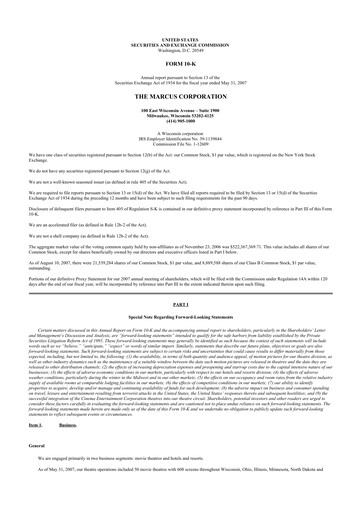 Thumbnail Marcus Corporation
 10-K Annual Report 