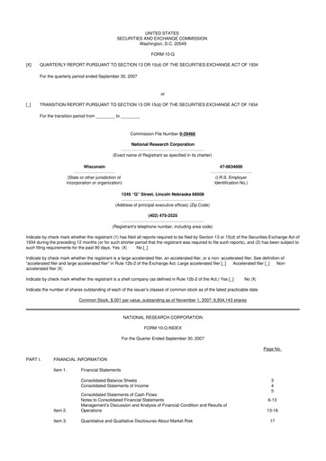 Thumbnail NRC Health
 10-Q Quarterly Report FY 
