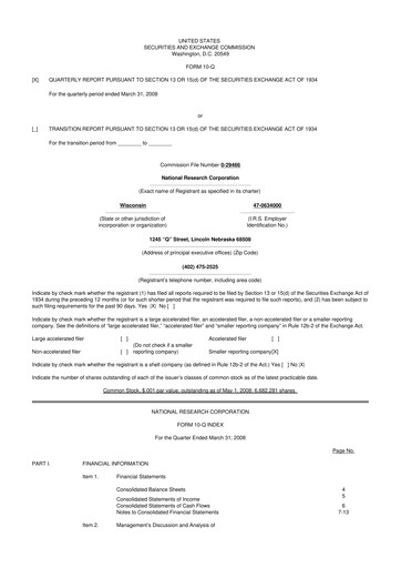 Thumbnail NRC Health
 10-Q Quarterly Report FY 
