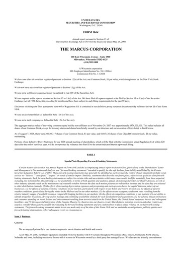 Thumbnail Marcus Corporation
 10-K Annual Report 