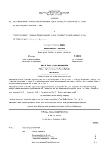 Thumbnail NRC Health
 10-Q Quarterly Report FY 