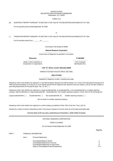 Thumbnail NRC Health
 10-Q Quarterly Report FY 