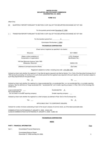 Thumbnail Marcus Corporation
 10-Q Quarterly Report FY 