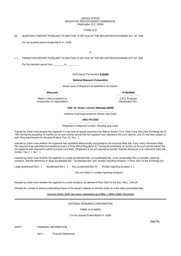 Thumbnail NRC Health
 10-Q Quarterly Report FY 
