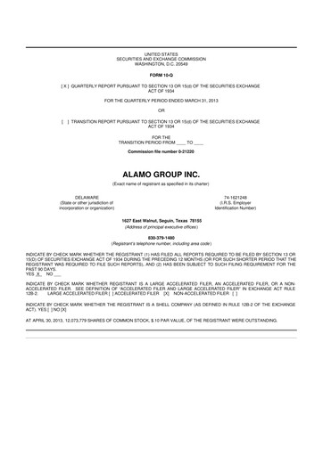 Thumbnail Alamo Group 10-Q Quarterly Report FY2013 
