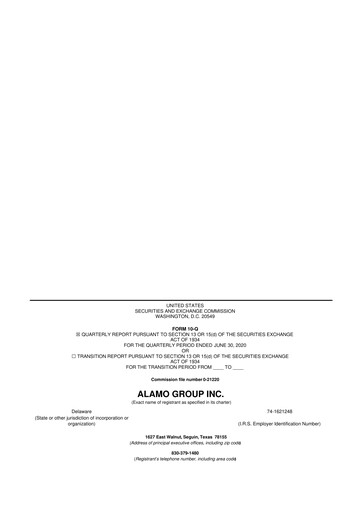 Thumbnail Alamo Group 10-Q Quarterly Report FY2020 