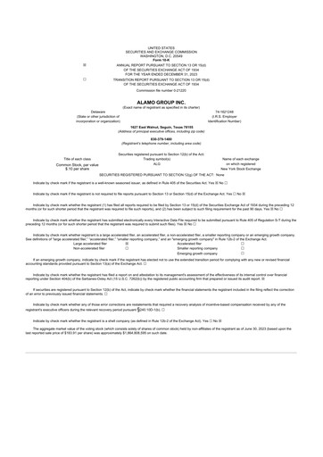 Thumbnail Alamo Group 10-K Annual Report 2023