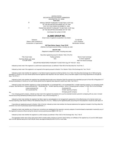 Thumbnail Alamo Group 10-K Annual Report 2025