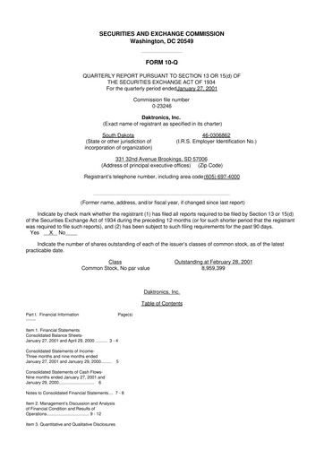 Thumbnail Daktronics 10-Q Quarterly Report FY 