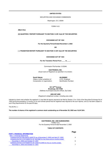 Thumbnail Daktronics 10-Q Quarterly Report FY 