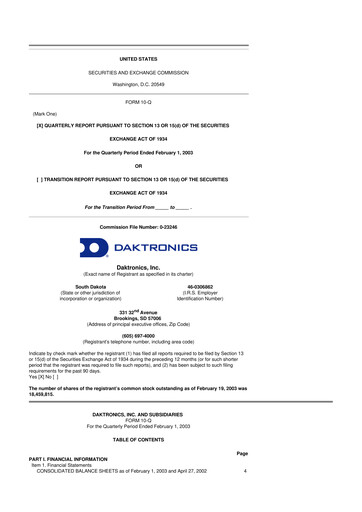 Thumbnail Daktronics 10-Q Quarterly Report FY 
