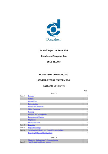 Thumbnail Donaldson Company 10-K Annual Report 
