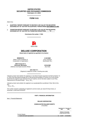 Thumbnail Deluxe Corporation 10-Q Quarterly Report FY 