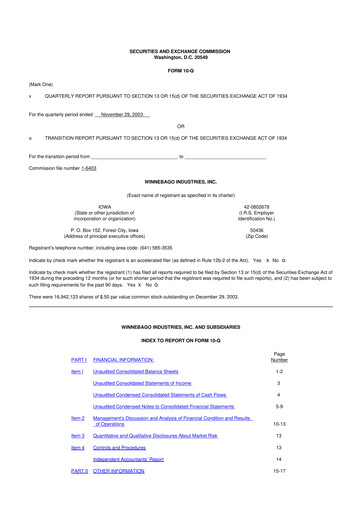 Miniature Winnebago Industries 10-Q Rapport trimestriel  