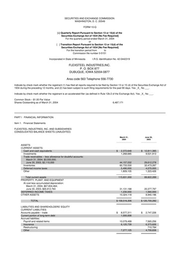 Vorschaubild Flexsteel Industries 10-Q Quartalsbericht  