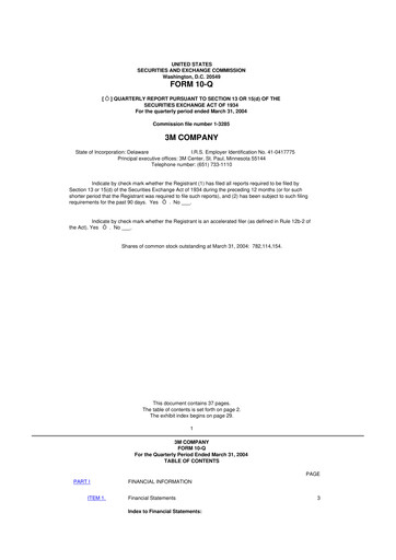 Thumbnail 3M 10-Q Quarterly Report FY 