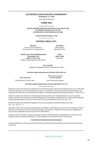 Thumbnail General Mills 10-K Annual Report 