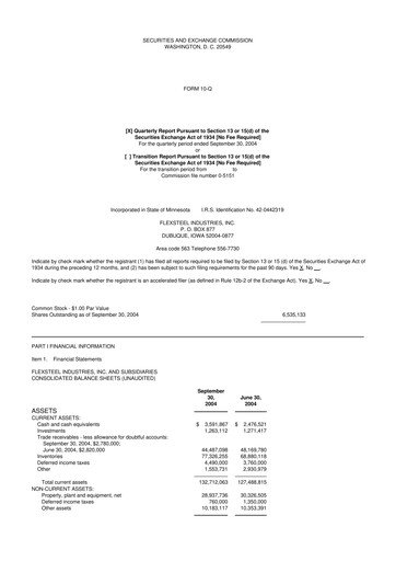 Vorschaubild Flexsteel Industries 10-Q Quartalsbericht  