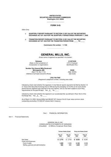 Thumbnail General Mills 10-Q Quarterly Report FY 