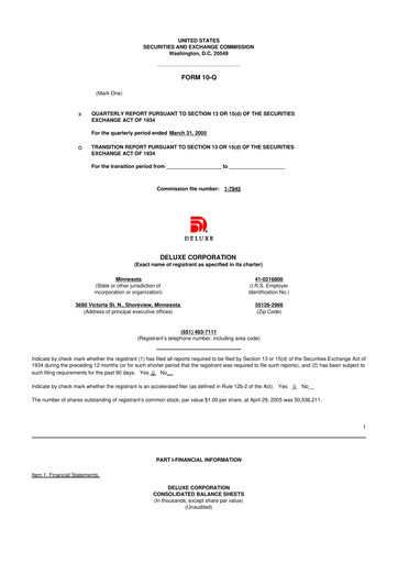 Thumbnail Deluxe Corporation 10-Q Quarterly Report FY 