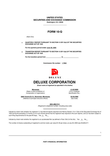 Thumbnail Deluxe Corporation 10-Q Quarterly Report FY 