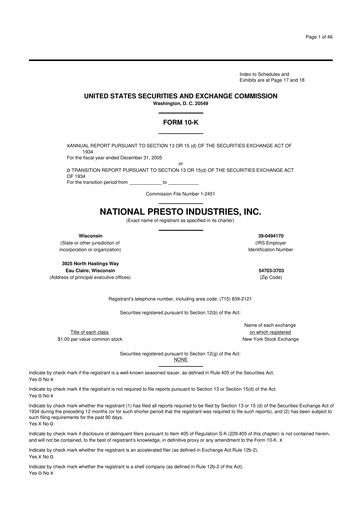 Thumbnail National Presto Industries
 10-K Annual Report 