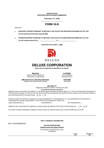Thumbnail Deluxe Corporation 10-Q Quarterly Report FY 