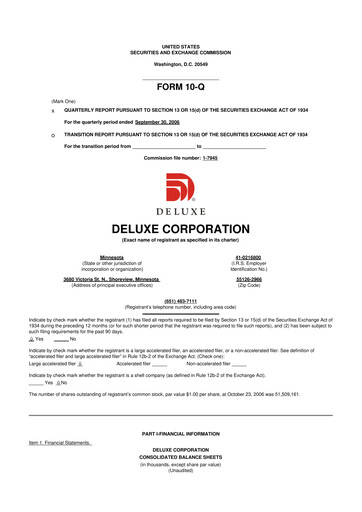 Thumbnail Deluxe Corporation 10-Q Quarterly Report FY 